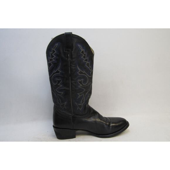Ferrini Mens Size 10 D Blue Black Leather Cowboy Western Boots main image 6